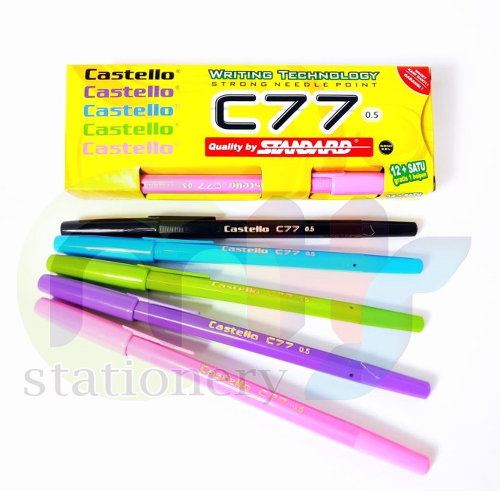 STANDARD Bolpoin Pulpen Ballpoint Semi Gel Pen Pena C88 C-88 0.5mm 1 Box 12 Pcs