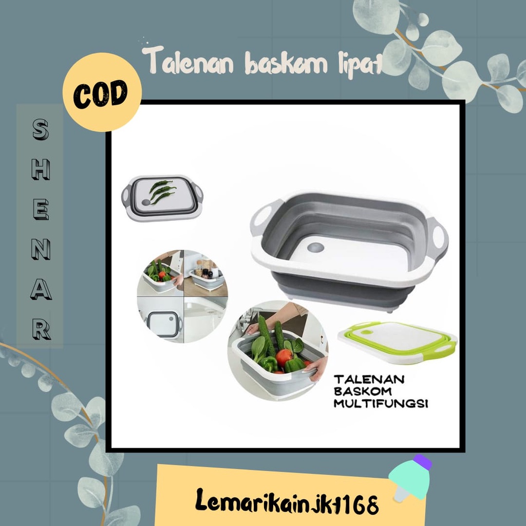 SHENAR COD Talenan Baskom Lipat,Serbaguna Talenan,talenan lipat | talenan mltifungsi| Talenan Lipat Multifungsi 3in1 Cutting Board Folding/talenan lipat 3in1/talenan portable