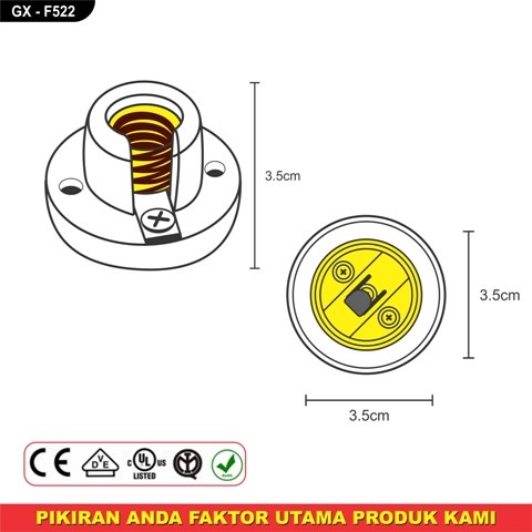 Fitting Porselen E12 &amp; E14 Fitting Keramik Fiting Lampu Kecil Ukuran E12 E14