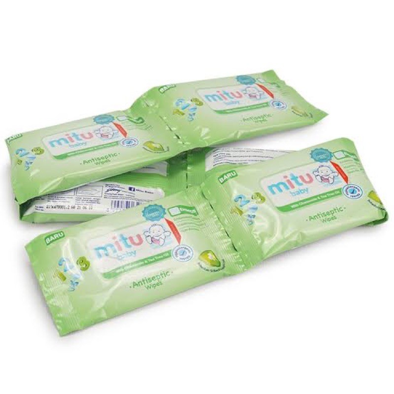 Mitu Baby Wipes Antiseptic 4s/10s / Tisu Basah Antiseptik Food Grade