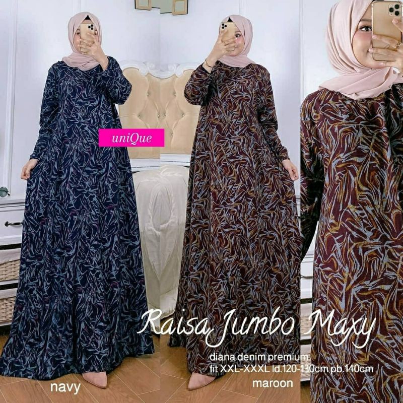 Raisa Jumbo Maxy, maxi dress, dress jumbo, baju jumbo, gamis, gamis jumbo, gamis cantik,fashion,ootd