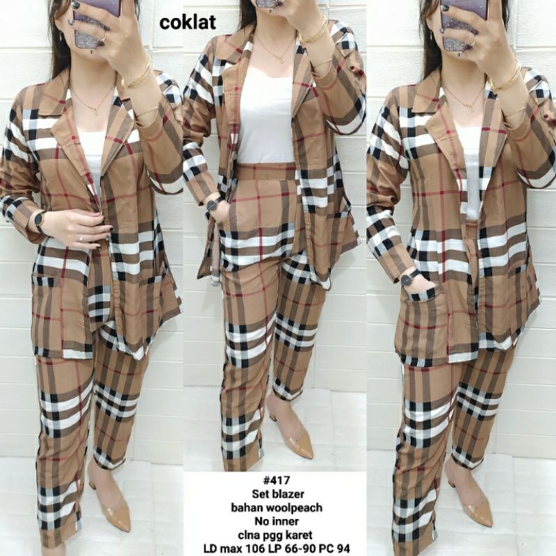 #417 set blazer burberry 4 warna