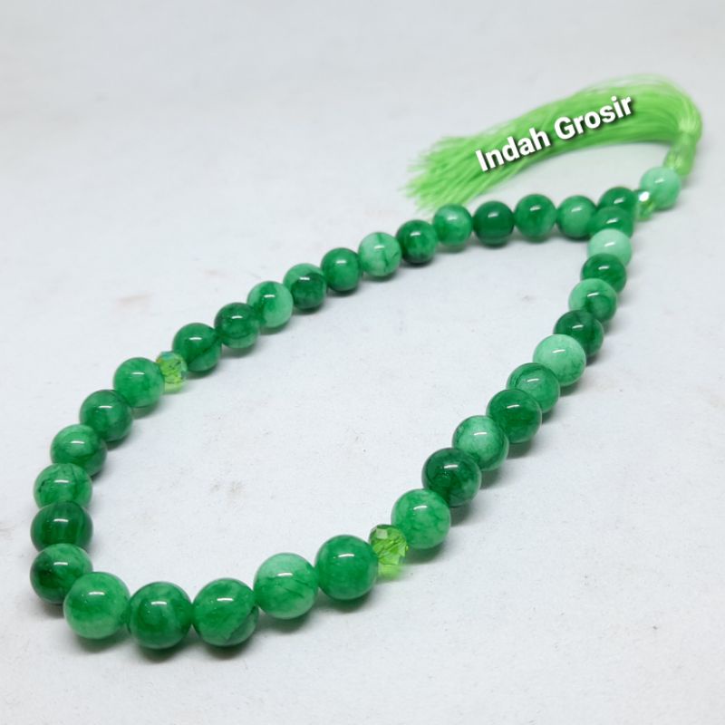 Tasbih Batu Giok Original 33Butir 8mm