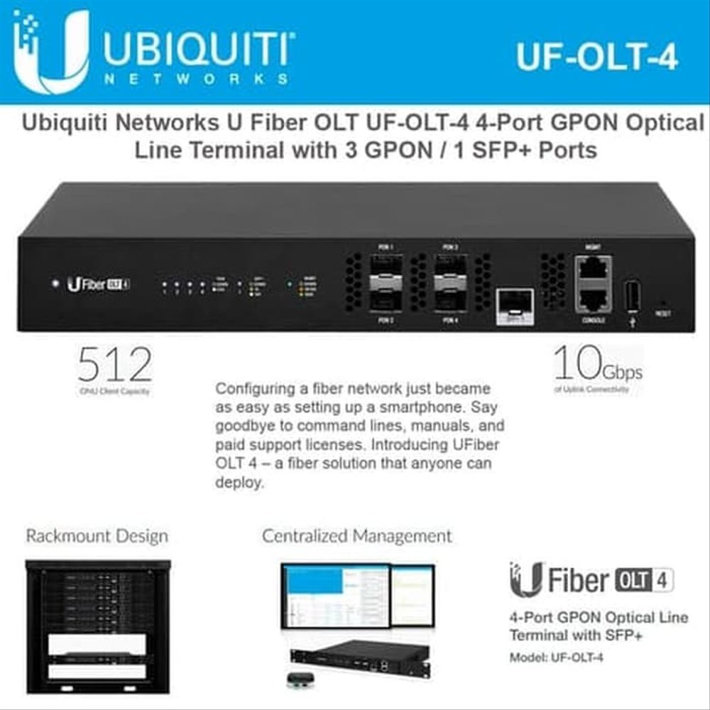 Ubiquiti UF-OLT-4 Unifi Fiber Optical Line Terminal 4Port GPON