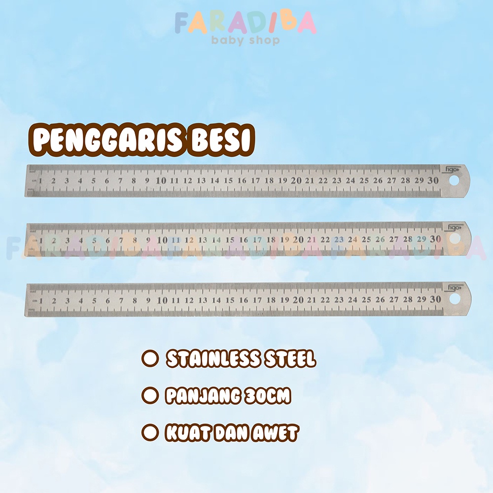 

Penggaris Besi 30 cm / Perlengkapan Sekolah Anak Ruler Stainless Penggaris Besi Alat Tulis Kantor