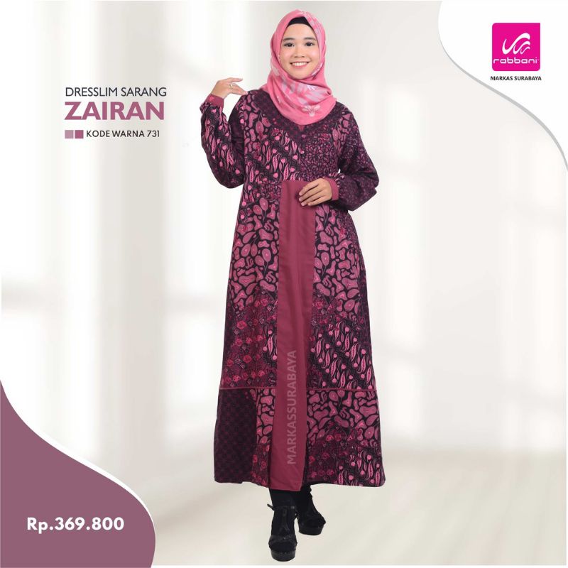 Gamis Motif Batik Dresslim Sarang Zairan Rabbani ORI