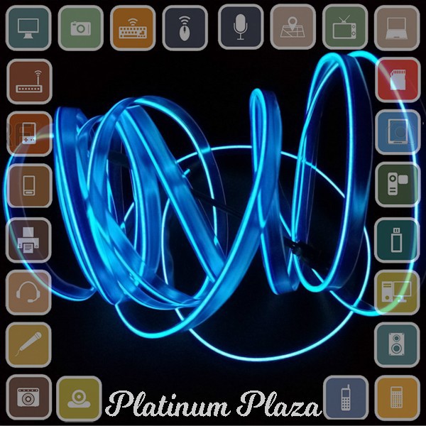 Seametal Lampu Interior Mobil LED Neon 3 Meter + 12V Inverter - TB3`JFE70O- Blue