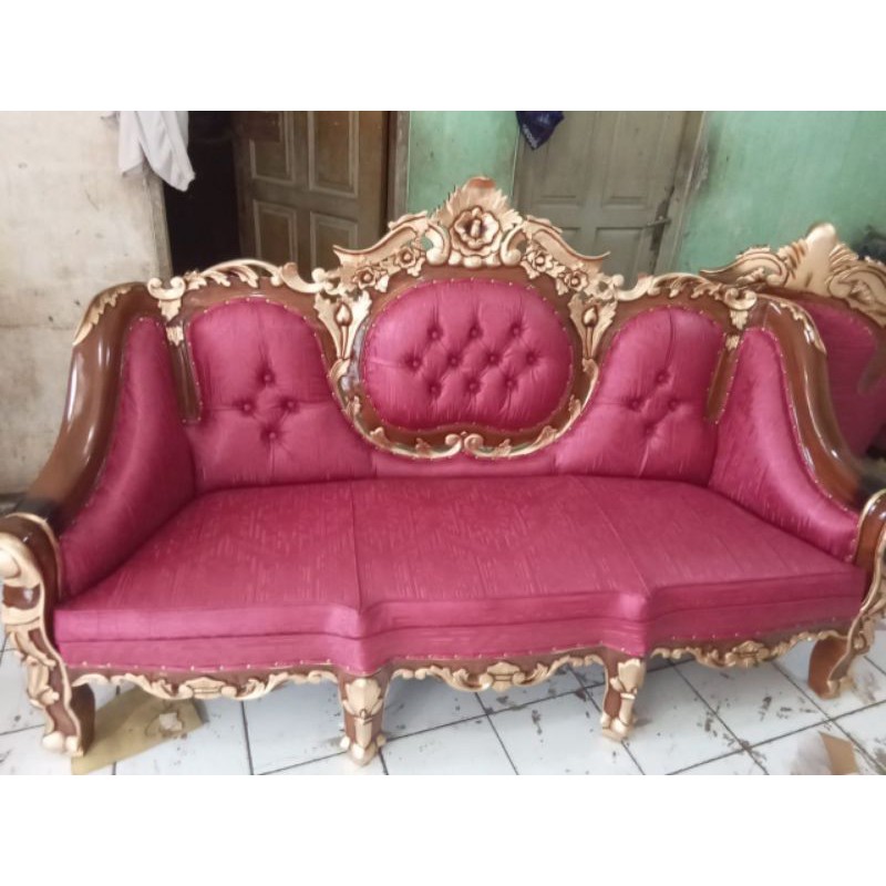 Kursi Jati JEPARA Monaco Merah 3211 + meja