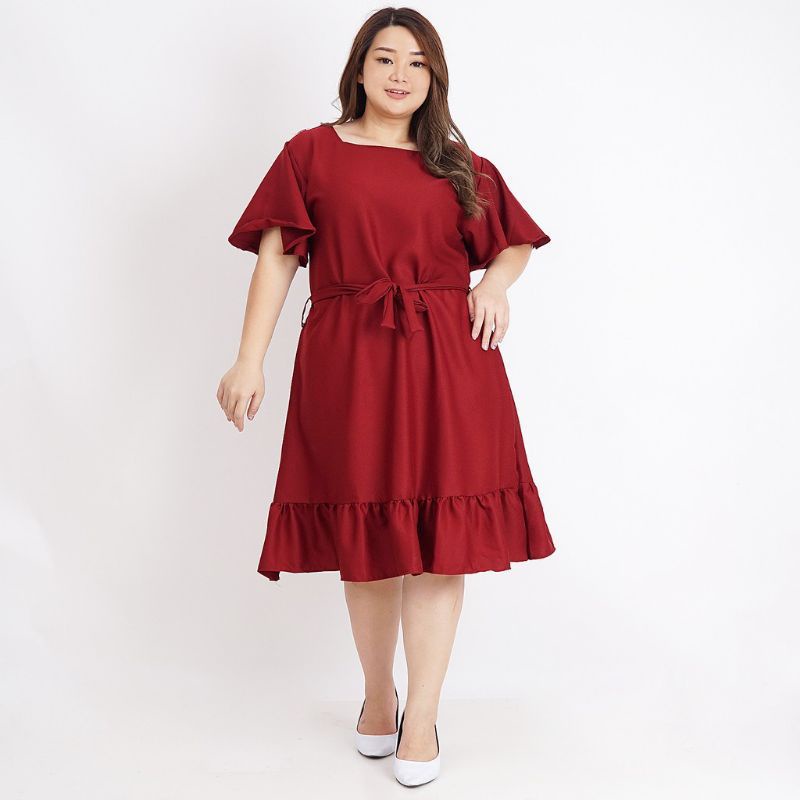 DRESS KIMI//dres jumbo lengan pendek/dres sabrina big size/dres kekinian
