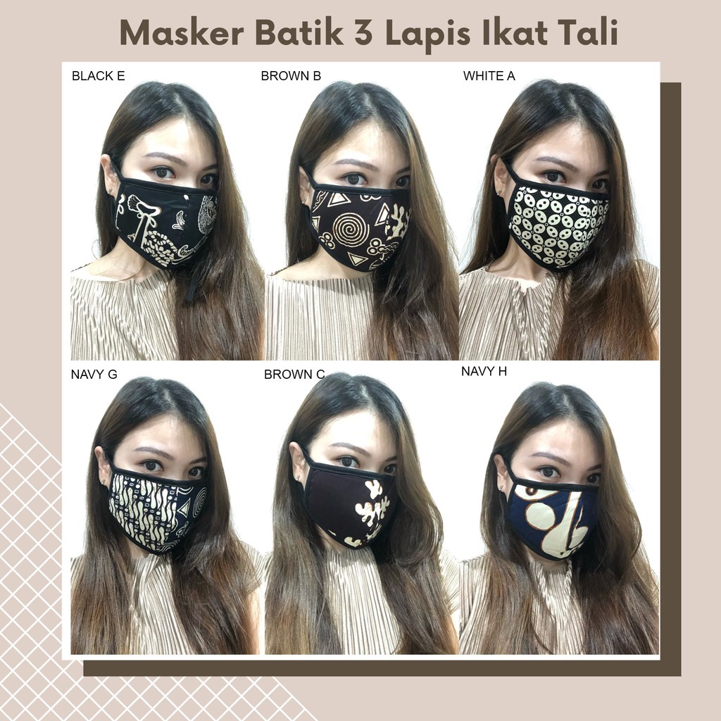 MASKER BATIK TALI / MASKER KAIN MOTIF BATIK / MASKER HIJAB BATIK / MASKER DONASI / MASKER HEADLOOP