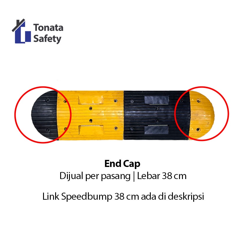 Rubber End Cap Speed bump / Ujung Polisi Tidur Karet 38 x 5 cm