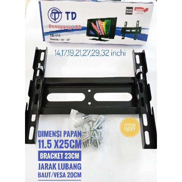 BRACKET TV PENOPANG TV LED LCD10&quot;-32&quot; merk twindog td 111