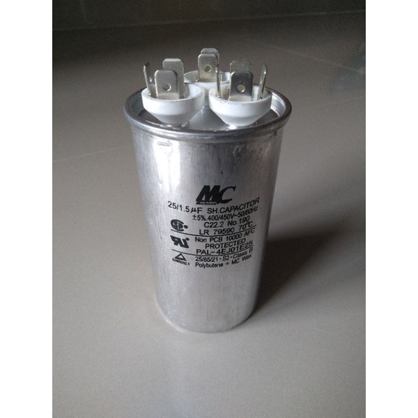 Capacitor AC / Capacitor outdor AC MC 25+1,5uF/ Capacitor Ac LG kaki 3