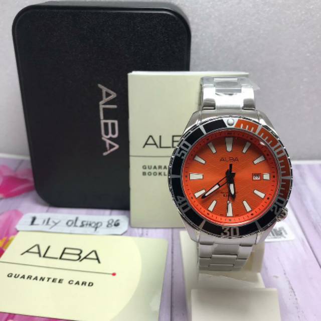 Jam tangan pria Alba Samurai orange original
