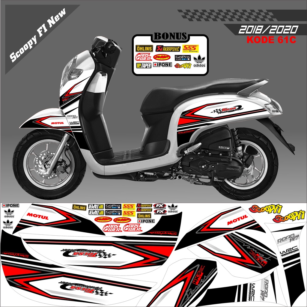 Striping Scoopy Sticker Scoopy 2017/2020 Kode 61