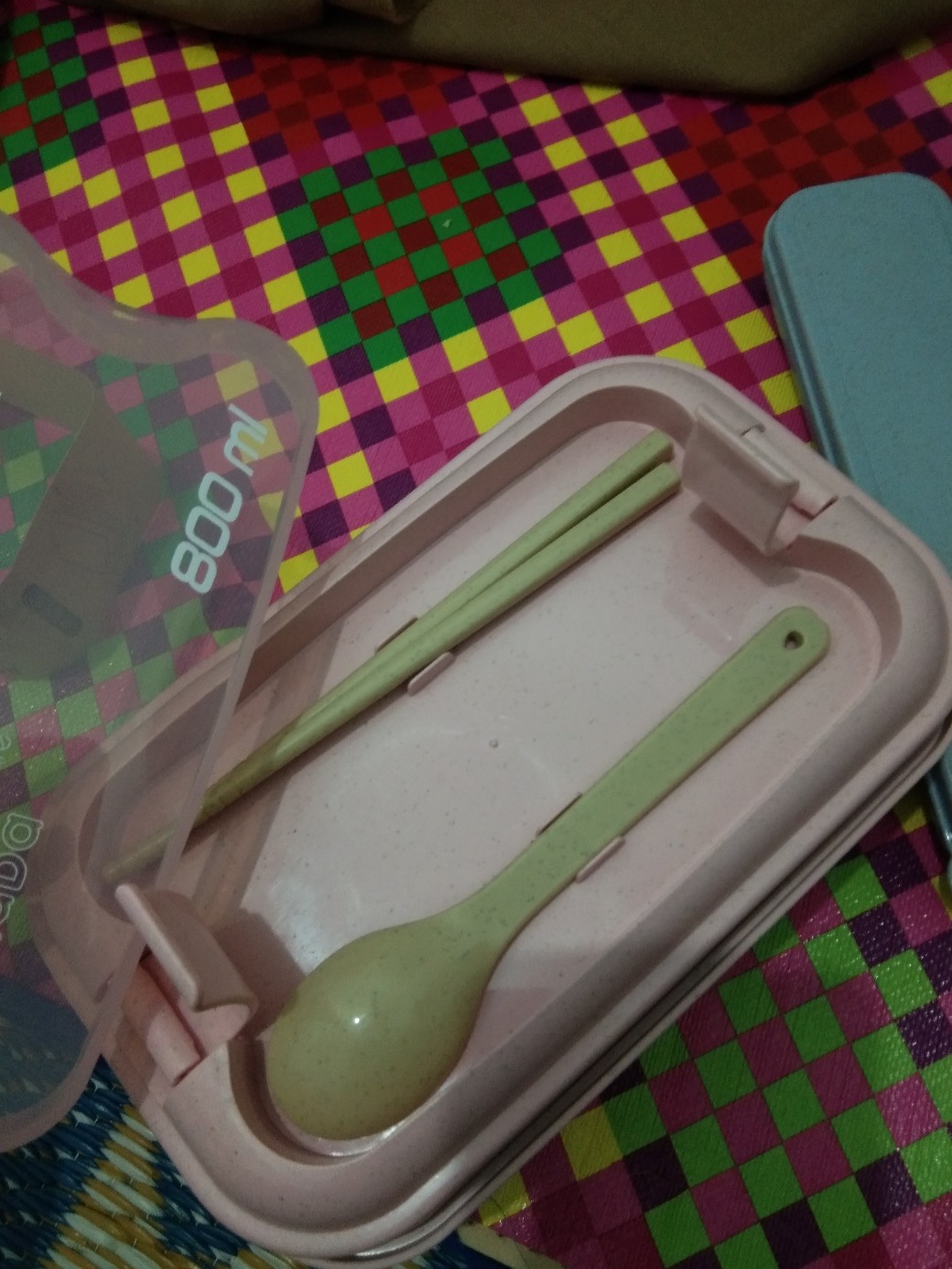 Clearance Sale 3.3 Kotak Makan Bento Jerami Gandum Alami Bahan Wheat Free Sendok Dan Sumpit Cuc-180