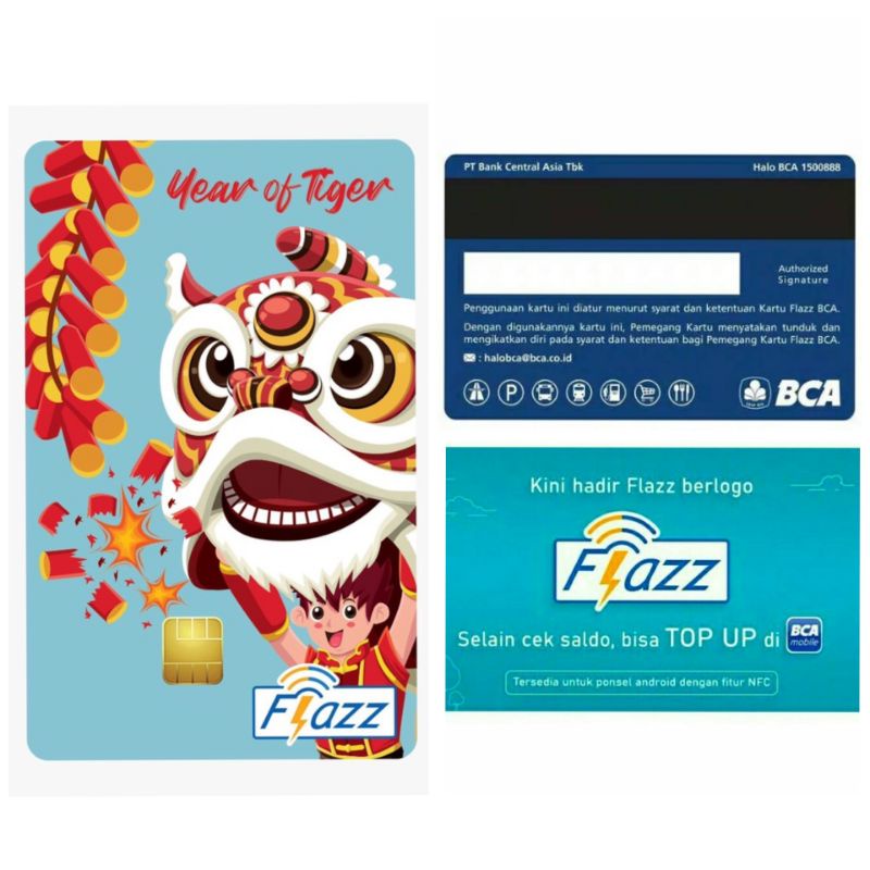 Flazz BCA Gen 2 /Gen2  IMLEK / CHINESE NEW YEAR EDITION 2022 BARONGSAI ORI /Like eTOLL eMONEY Tapcash Or Brizzi