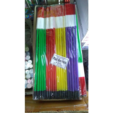 [ 20PCS ] PELUIT BENDERA TONGKAT PELUIT MERAH PUTIH PER PACK ISI 20PCS ECER+GROSIR