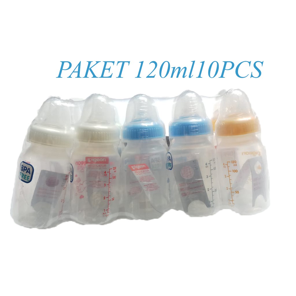 Botol Susu Bayi Pigeon 120 Ml BPA Free 1 Paket Isi 10 Botol