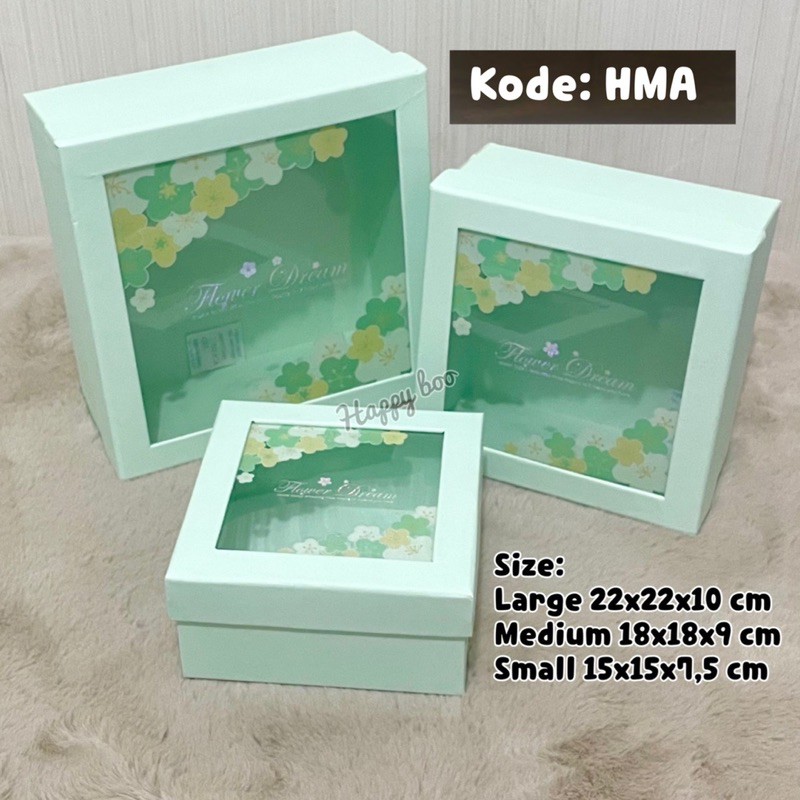kotak kado hma gift box kado set 3 susun / satuan large medium small kotak hampers bening mika set