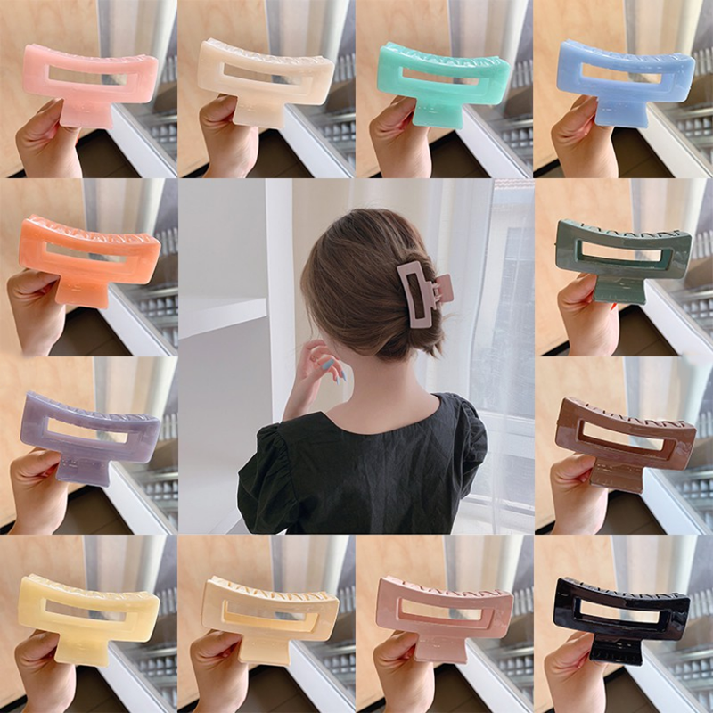 YEEZII Jepit Rambut Bentuk Hiu Bahan Akrilik Warna Permen Gaya Korea Untuk Wanita