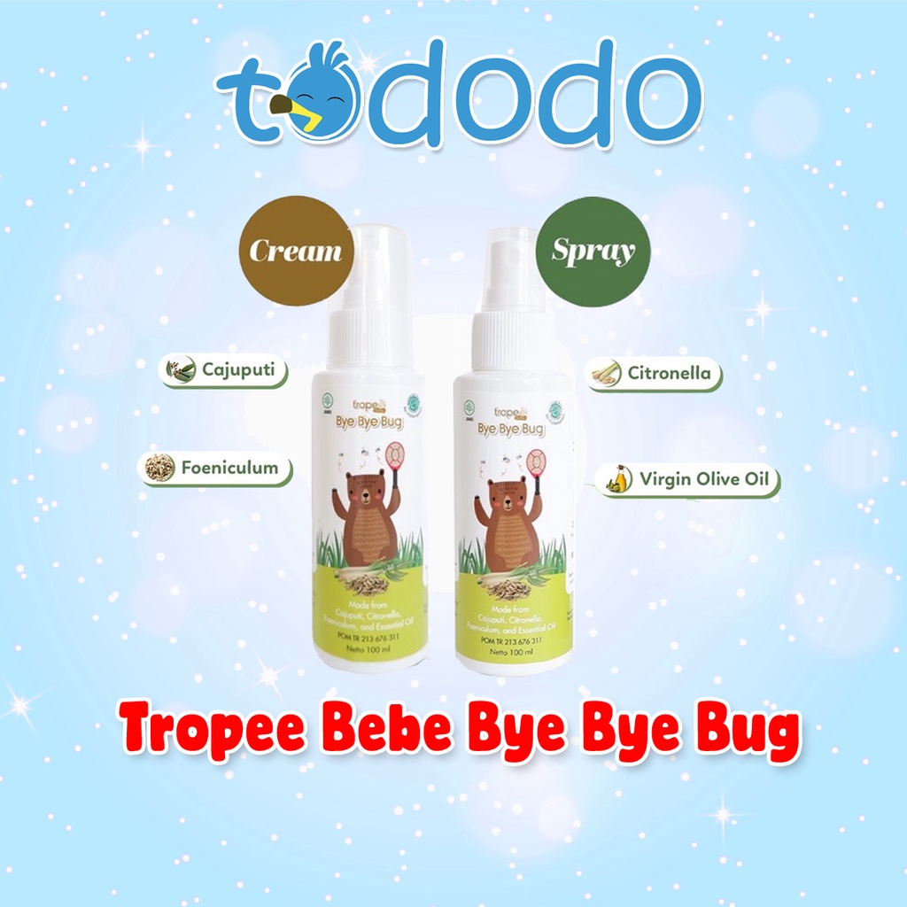 Tropee Bebe Bye Bye Bug 100ml / Spray / Cream Anti Nyamuk Anak