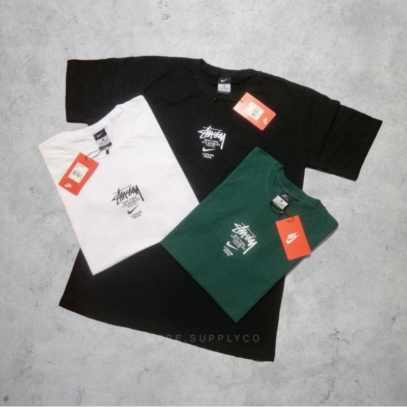 Kaos Nike x Stussy SS Tees - Baju T-Shirt Stussy Nike Pria Wanita Limited Art Mirror 1:1 Termurah