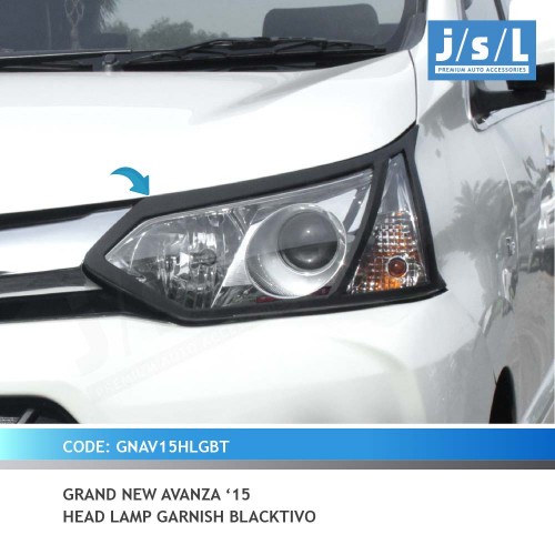 Avanza Xenia 2015 2016 2017 2018 Aksesoris Cover Headlamp Lampu Depan Hitam JSL