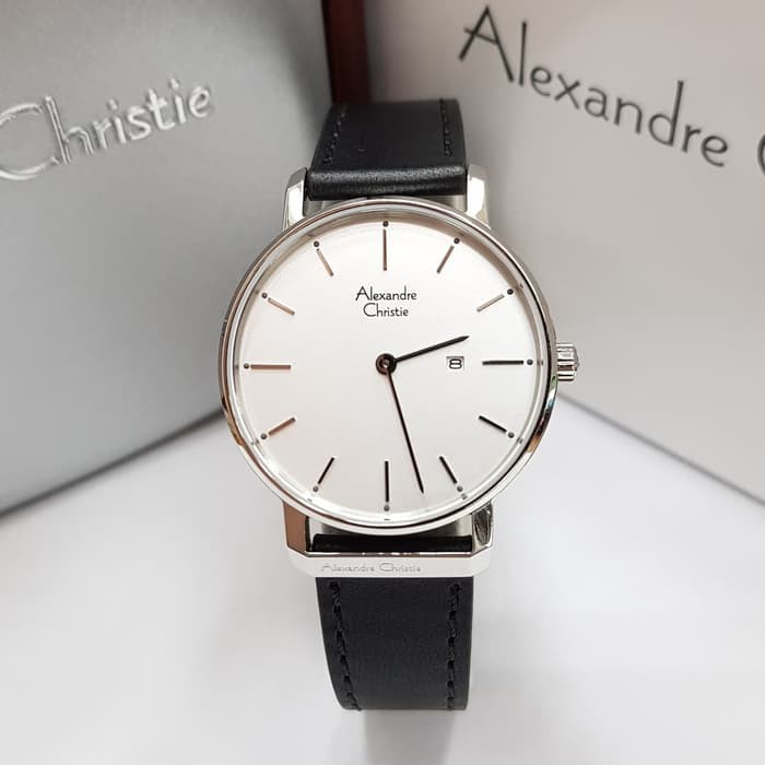 Jam Tangan Wanita Alexandre Christie AC 8572 Silver White Original