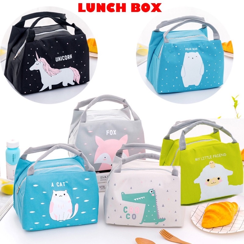 Tas Bekal Karakter Lunch Cooler Bag Motif Karakter Lucu Kotak Bekal Anak Tahan Panas