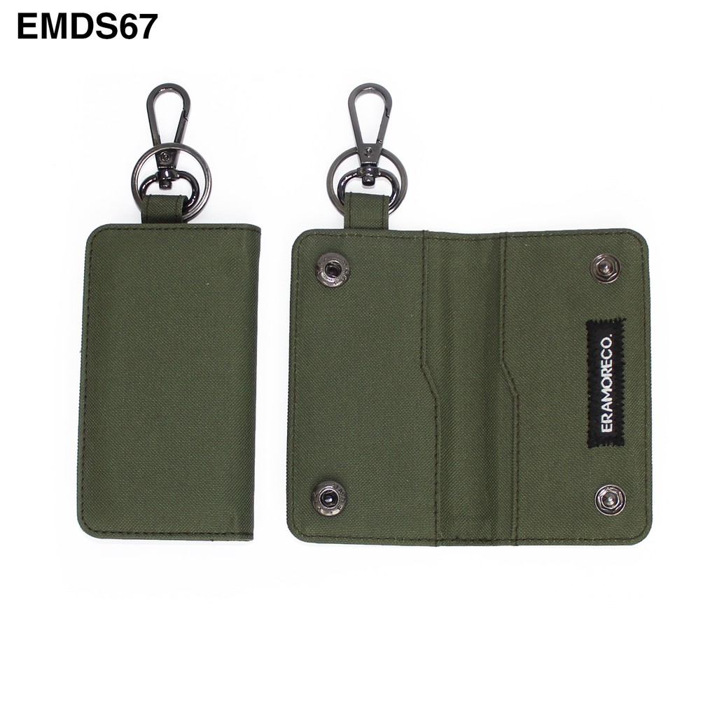 Dompet STNK Mobil Motor pria wanita gantungan kunci lipat buku hijau army EMDS67