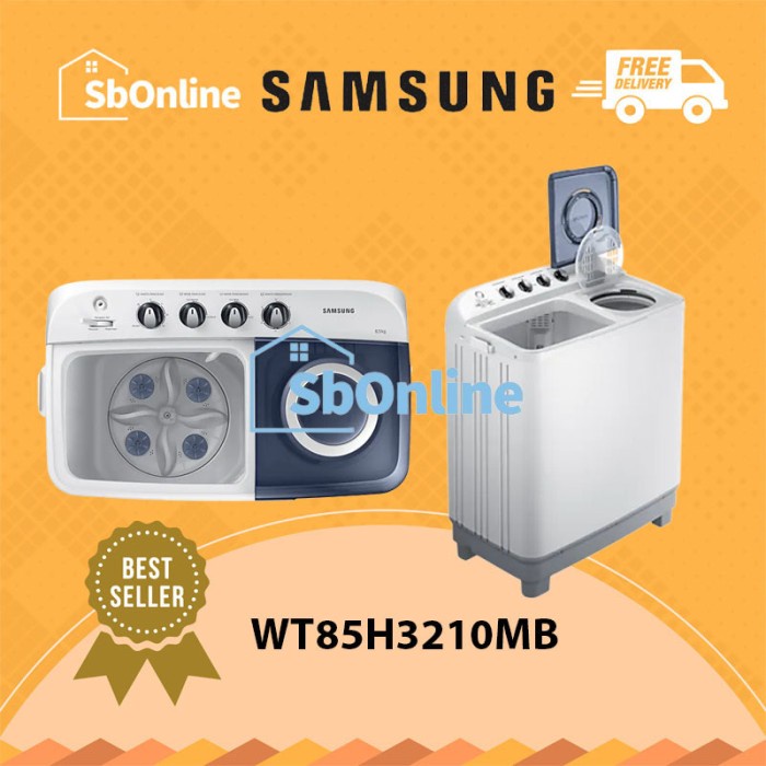 SAMSUNG WT85 Twin Tub dengan Dynamic Pulsator, 8.5kg