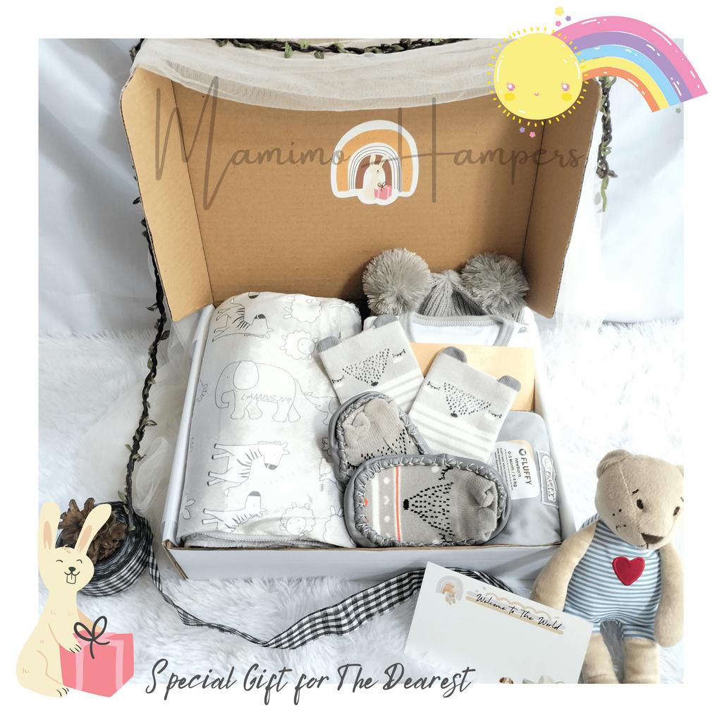 Hampers Bayi Premium Series Selimut dan Piyama Fluffy |  Newborn Gift Set | Kado bayi - By Mamimohampers