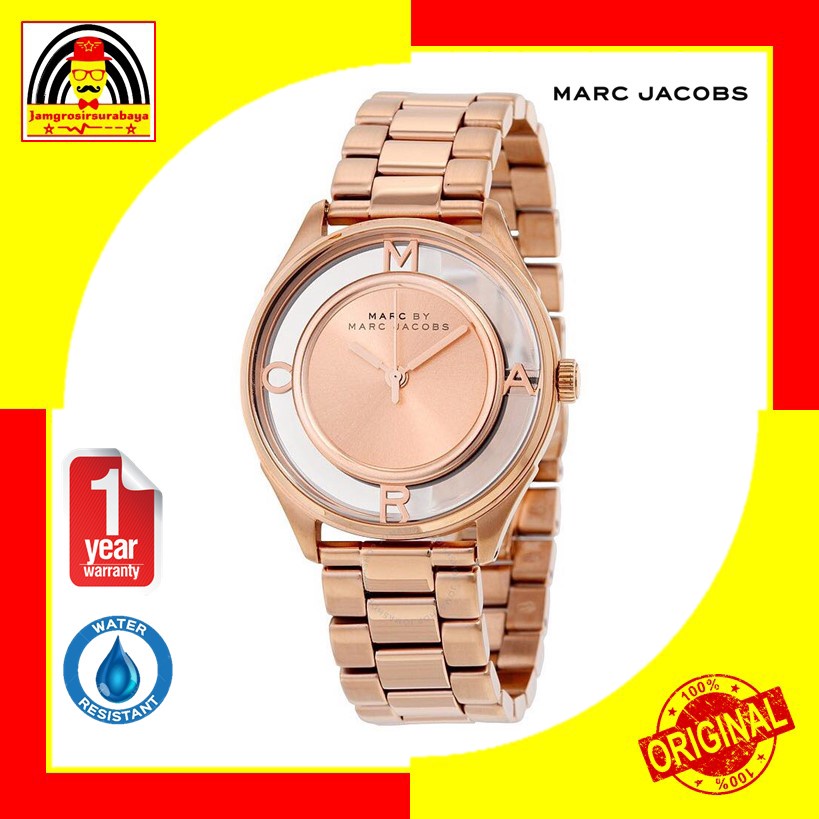 Jam Tangan Wanita Marc Jacobs MBM3414 Tether Rosegold Watch Original Garansi 2 Tahun