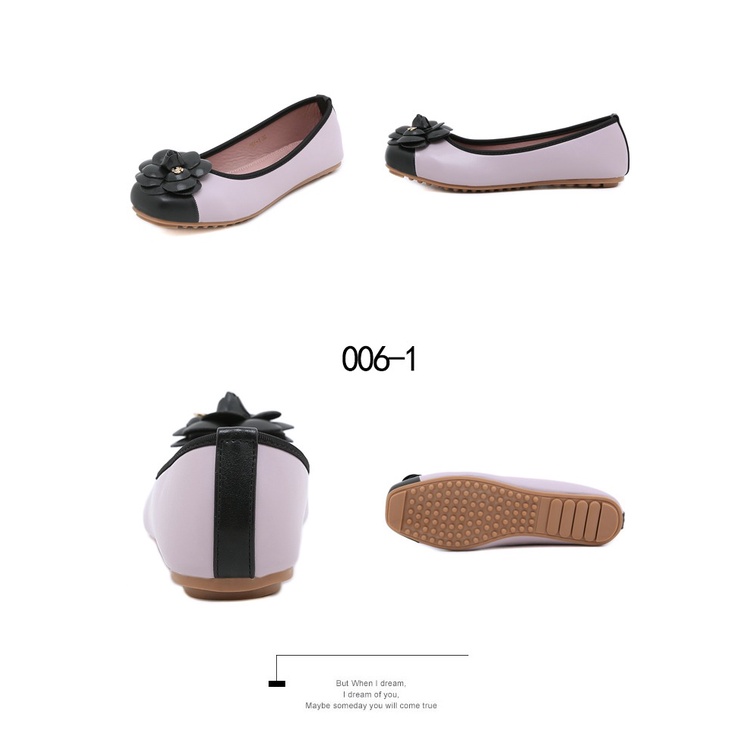 CH Leather Camellia Flat Shoes 006-1