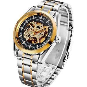Ouyawei Skeleton Stainless Steel Automatic Mechanical Watch Oyw1320 Jam Tangan Pria