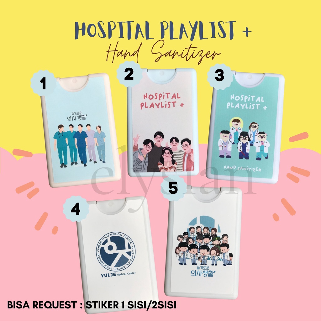 Hospital Playlist Hand Sanitizer Sticker Card Spray Pocket