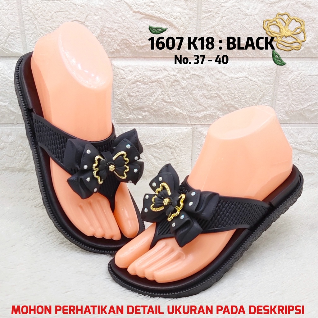 ✨ COD ✔️ Sandal Jepit Jelly Balance 1607 K18 Pita Permata Kupu-Kupu Sandal Wanita 100% Original Ringan Cantik