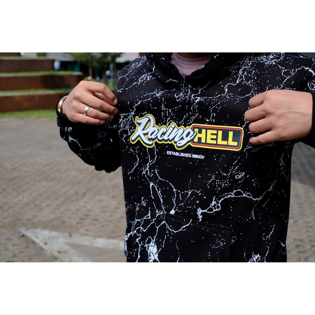 Jaket Hoodie Racing Hell Baru- Sweater Racing Fullprint Keren-Hoodie Salur Racing Hell