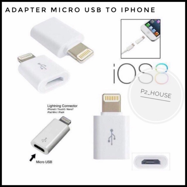 Connector Micro USB to Lighting Converter Android to iPhone Konektor Charger iPhone Fast Charging