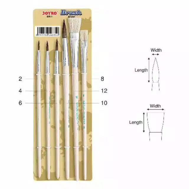 

Kuas Lukis Set Joyko isi 6Pc