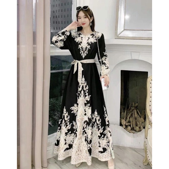 SALE!!! RESTOCK!!! DRESS GAMIS ESTILO SERIES 02 IMPORT BKK-Hitam bkk new