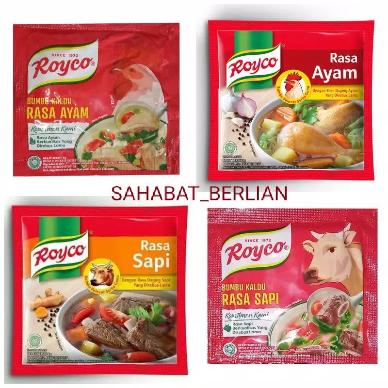 

Royco Sachet Ayam / Sapi Isi 12 Sachet (Bumbu Penyedap Masakan)