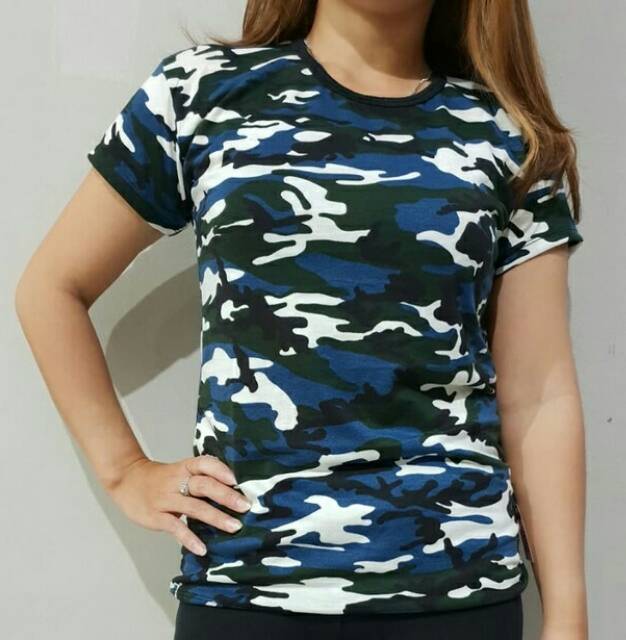 KAOS ARMY WANITA TENTARA LORENG BAJU ARMI CEWEK LENGAN PENDEK SIZE S - L