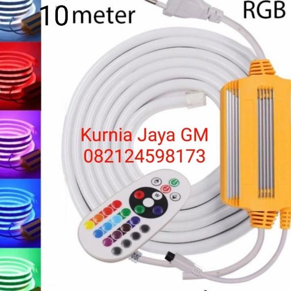 Neon Flex RGB Full Colour 16 Warna / RGB Neon Flex 10mtr + Remote Set