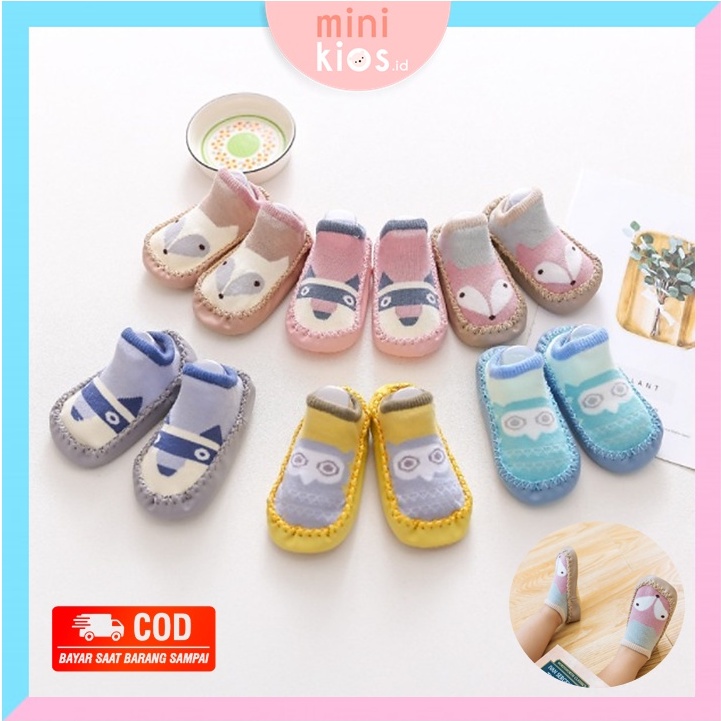 Sepatu Bayi Anti Slip / Prewalker Kaos Kaki Anak Korea Pattern Moccasins