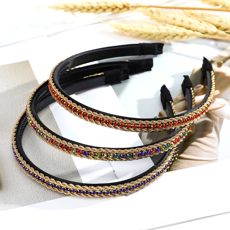 Korean Chain Rhinestone Headband Women Temperament Diamond Hairband Female Hair Accessories