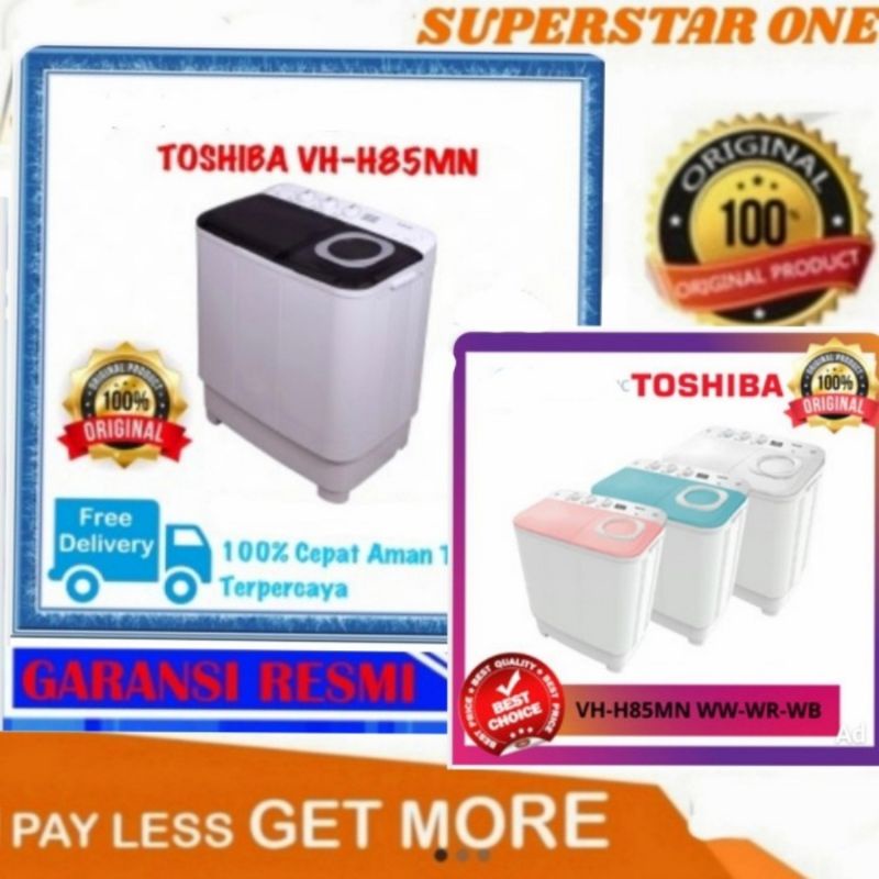 Mesin Cuci Toshiba VH-H85MN/VHH85MN/VH-85 2Tabung 8KG Toshiba VHH85MN