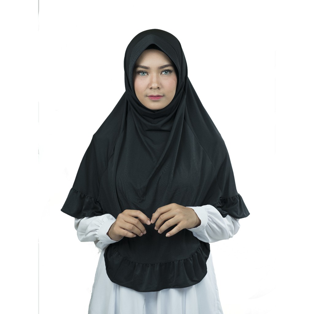 DAILY JILBAB HIJAB KERUDUNG KHIMAR INSTANT PED JUMBO POLOS SIMPEL SIMPLE TERMURAH BERKUALITAS NADIA