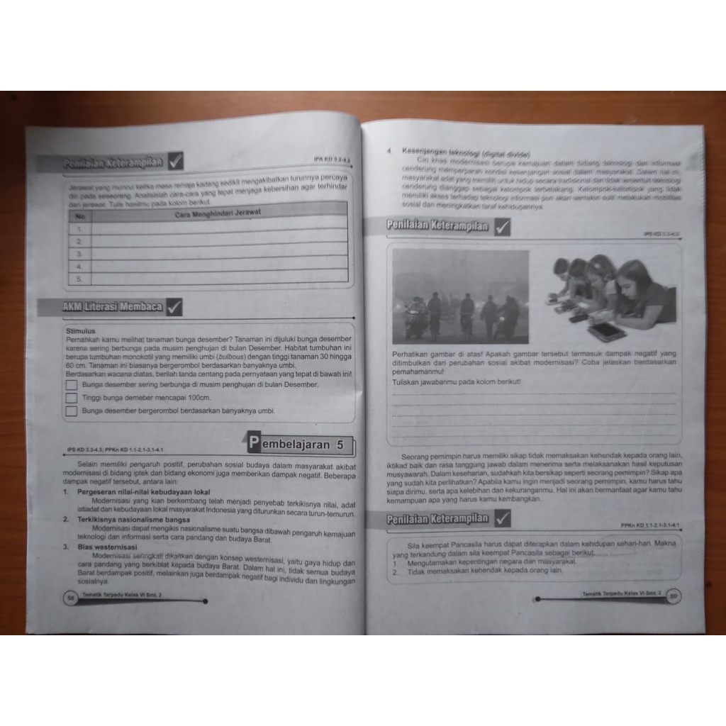 Inspirasi TEMATIK TERPADU UNTUK SD/MI KELAS 1,2,3,4,5, dan 6 Semester 1 dan 2 Dilengkapi soal-soal HOTS-5